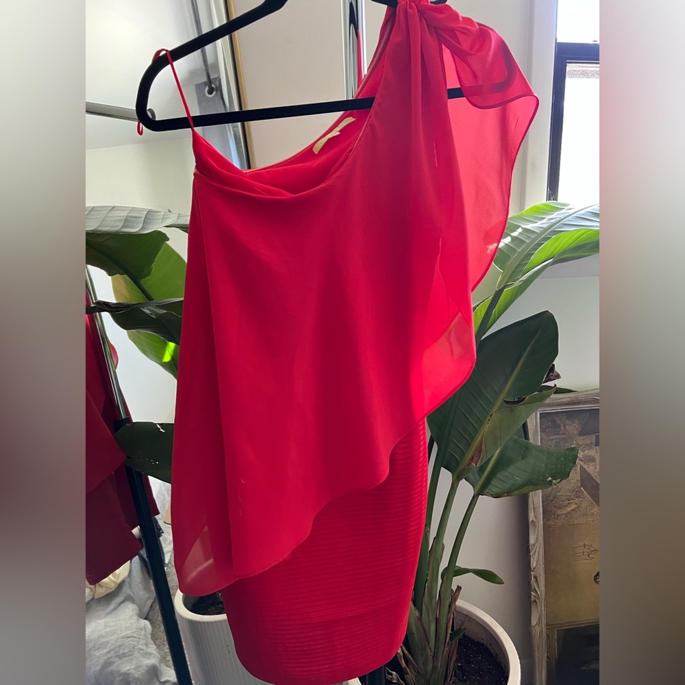 Gianni Bini Vibrant One Shoulder Conrad Red Dress